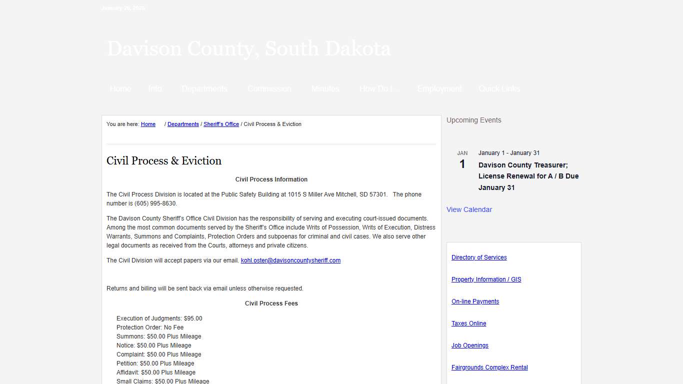 Civil Process & Eviction